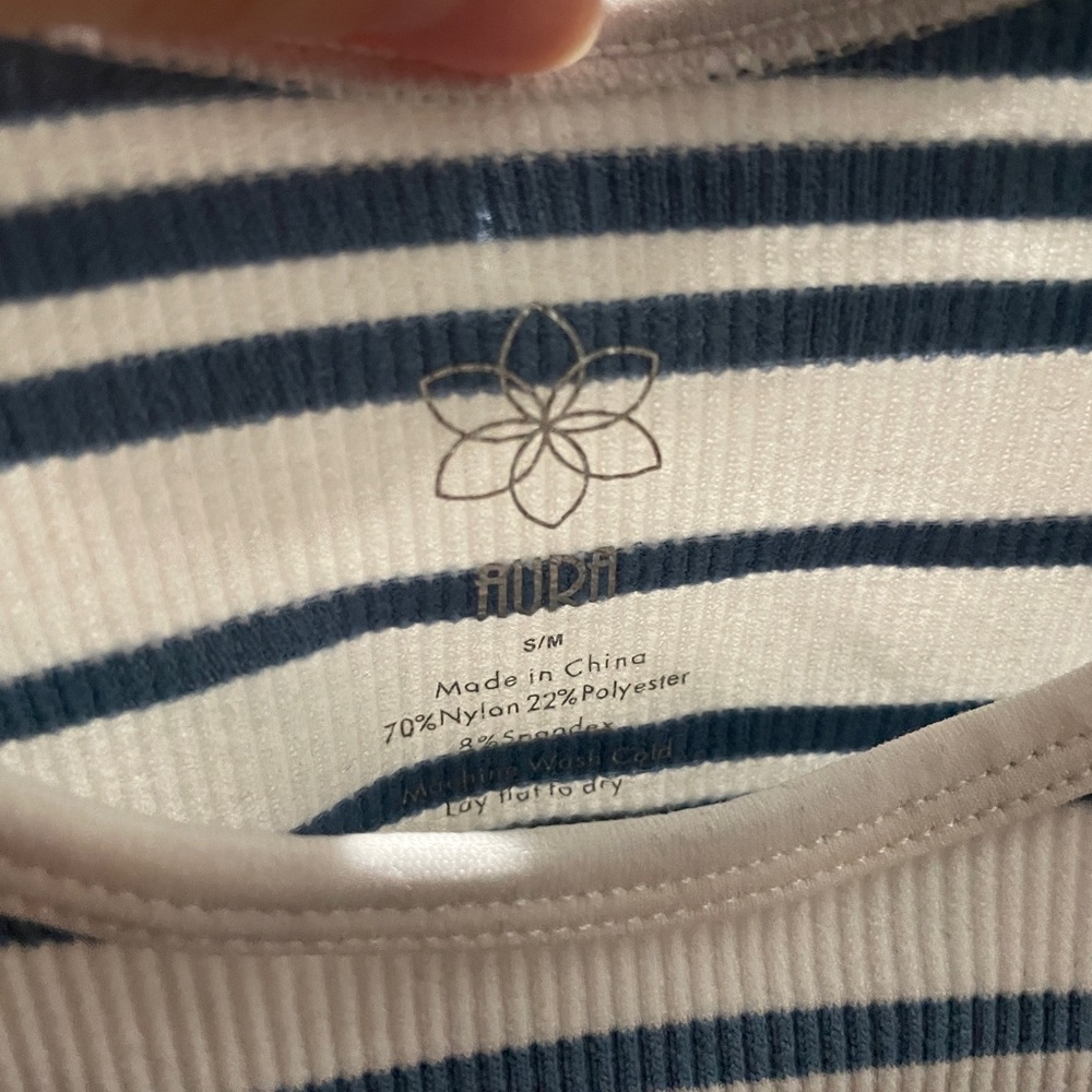 AUDA white/blue striped tank top
